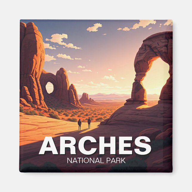Aimant Coucher de soleil au Parc national Moab Utah Arche (Devant)