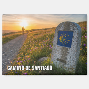 Aimant Coucher de soleil de Camino de Santiago Hiker
