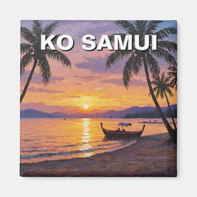 Aimant Coucher de soleil de Ko Samui Thaïlande (Devant)