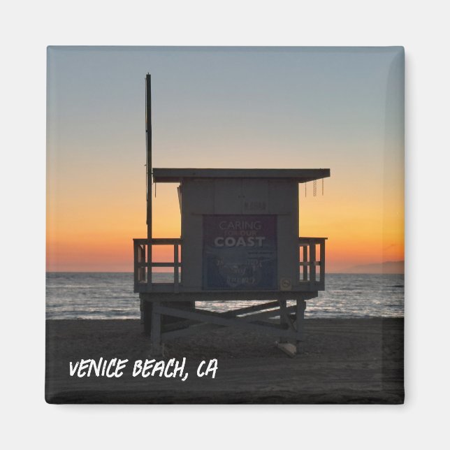 Aimant Coucher de soleil de l'heure d'or - Venice Beach,  (Devant)