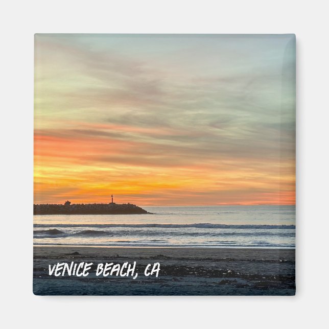 Aimant Coucher de soleil de l'heure d'or - Venice Beach,  (Devant)