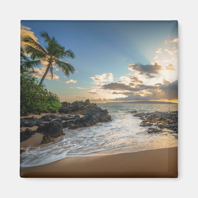 Aimant Coucher de soleil de Makena Beach Cove (Devant)