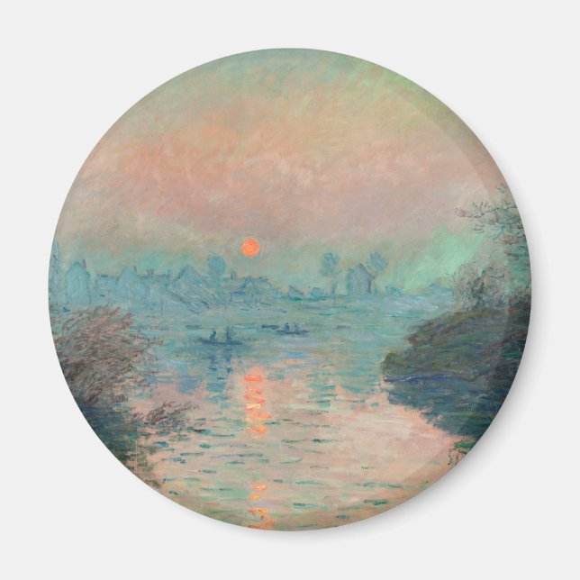 Aimant Coucher de soleil de Monet peinture impressionnist (Devant)