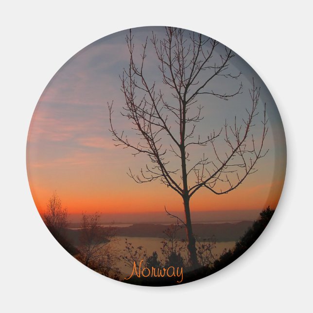 Aimant Coucher de soleil en Norvège (Devant)