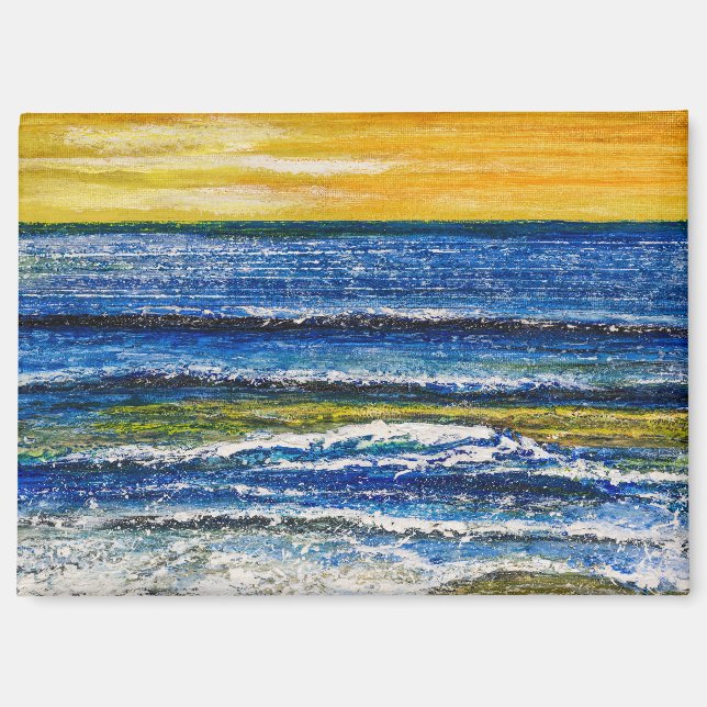 Aimant - Coucher de soleil et vagues marines (Recto)