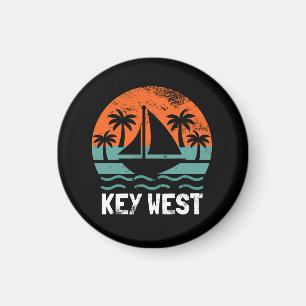 Aimant Coucher de soleil rétro à Key West pour les vacanc