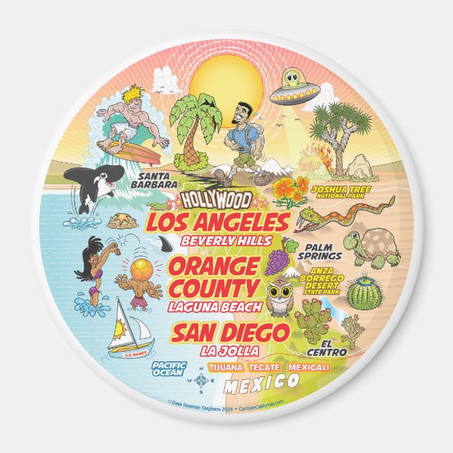 Aimant Coucher de soleil SoCal (Devant)