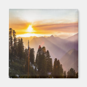 Aimant Coucher de soleil sur la forêt