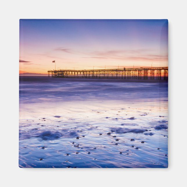 Aimant Coucher de soleil sur la jetée et la plage de Vent (Devant)