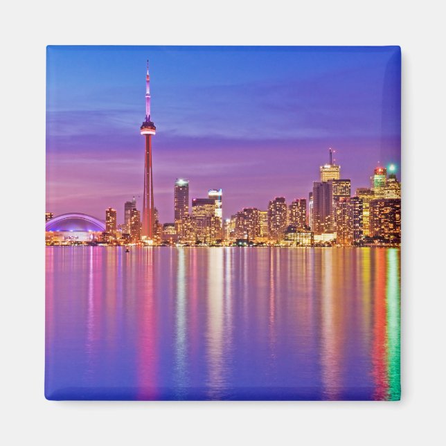 Aimant Coucher de soleil sur la ligne d'horizon de Toront (Devant)