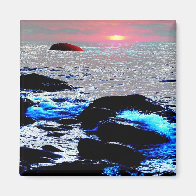 Aimant Coucher de soleil sur la mer..... (Devant)