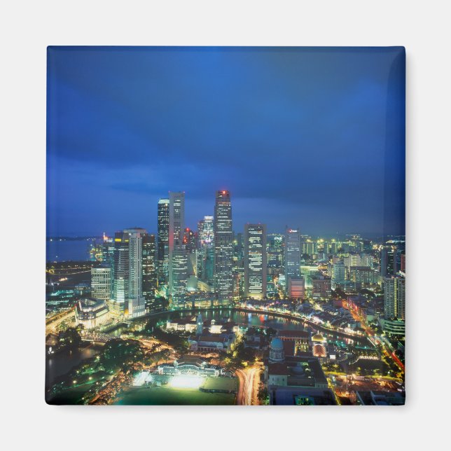 Aimant Coucher de soleil sur la ville de Singapour, Singa (Devant)
