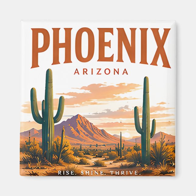 Aimant Coucher de soleil sur le désert de Phoenix (Devant)