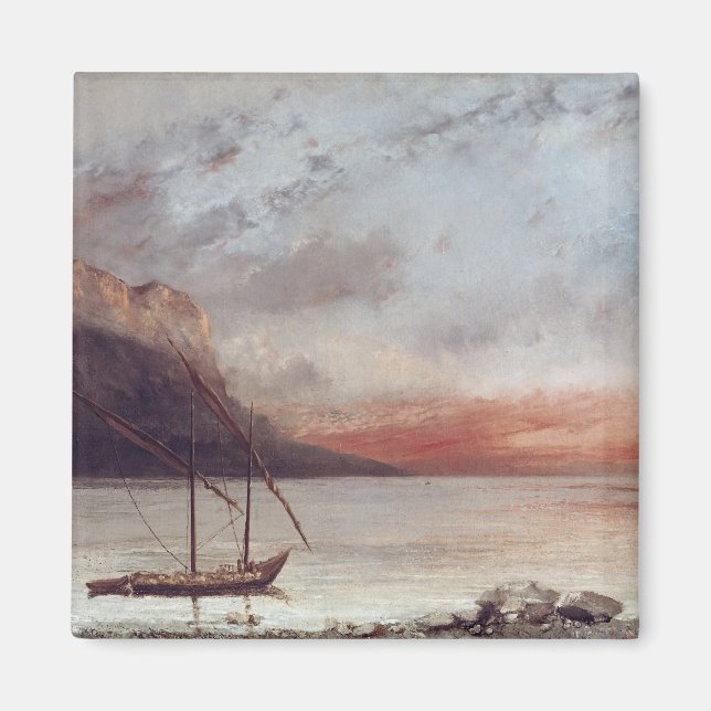 Aimant Coucher de soleil sur le lac Léman, 1874 (Devant)