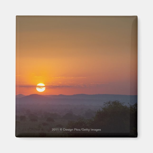 Aimant Coucher De Soleil Sur Le Paysage Africain (Devant)