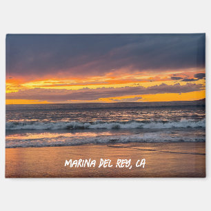 Aimant Coucher de soleil sur le pic - Marina Del Rey, Cal