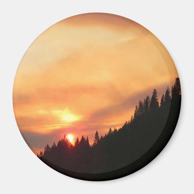 Aimant Coucher de soleil sur les montagnes... (Devant)