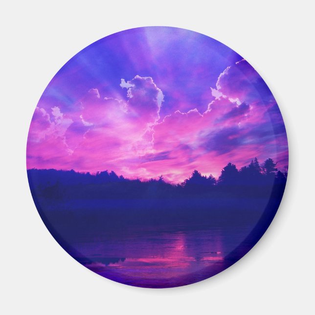 Aimant Coucher de soleil sur l'horizon (Devant)