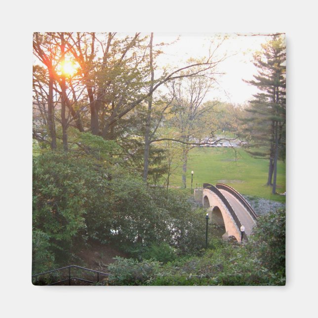 Aimant Coucher de soleil sur Rainbow Bridge à Grove City  (Devant)