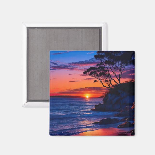Aimant Coucher de soleil tropical (Recto/Verso)
