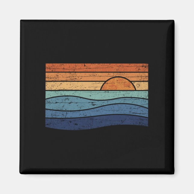 Aimant Coucher de soleil vintage (Devant)