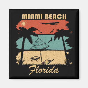 Aimant Coucher de soleil vintage Miami Beach Floride