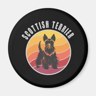 Aimant Coucher de soleil vintage Scottish Terrier