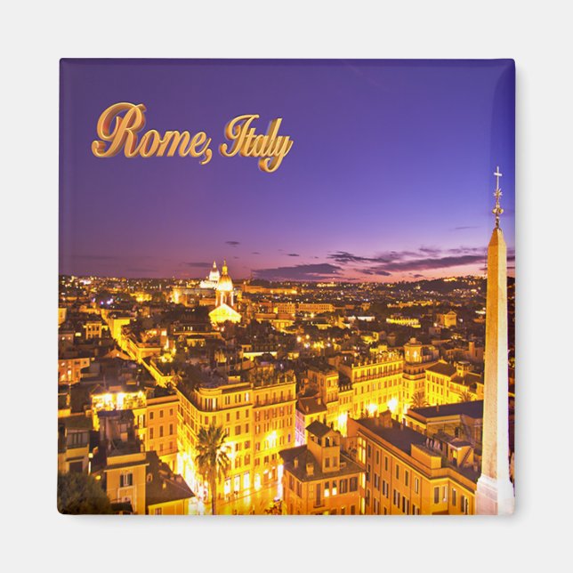 Aimant Coucher de soleil violet à Rome, Italie (Devant)