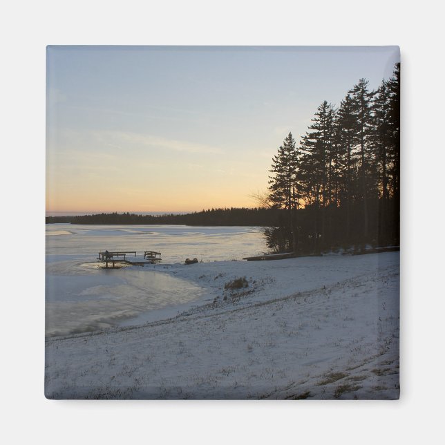 Aimant Coucher du soleil d'hiver (Devant)