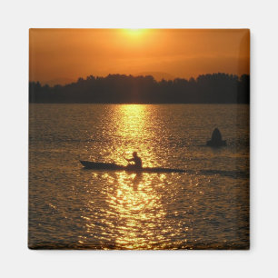 Aimant Coucher du soleil Kayaking
