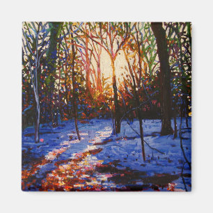 Aimant Coucher du soleil sur la neige 2010