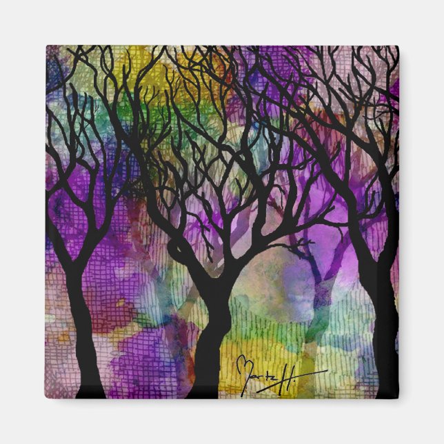 Aimant Couches d'arbres sur l'Arrière - plan Mica (Devant)