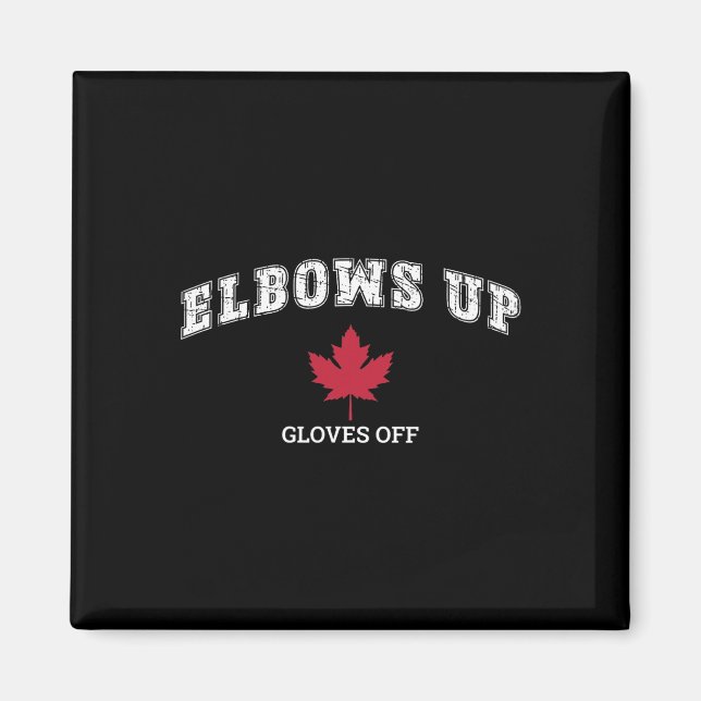 Aimant Coudes relevés gants éteints Fun Hockey Drapeau Ca (Devant)