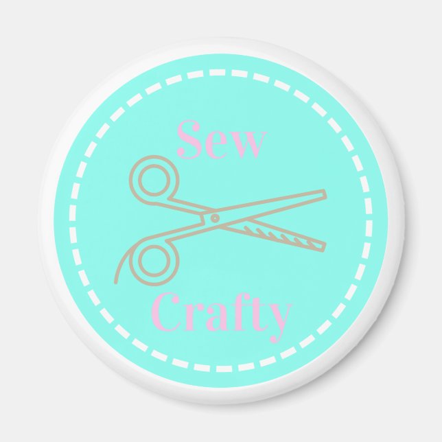 Aimant Coudre Crafty Pastel Rose Grey Aqua (Devant)