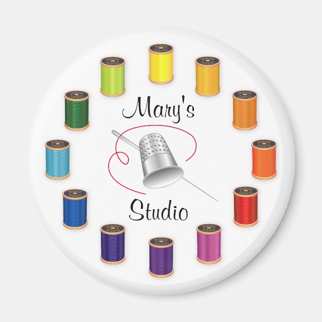 Aimant Coudre le tonifiant, l'aiguille et les fils (Devant)