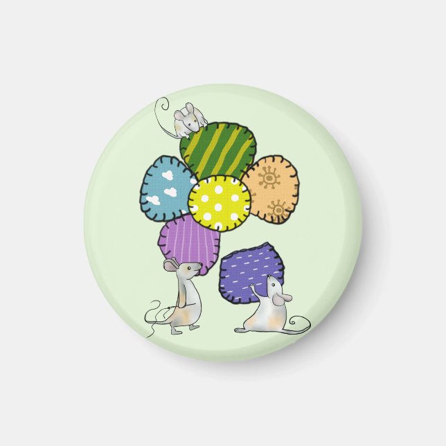 Aimant Coudre les fleurs (Devant)