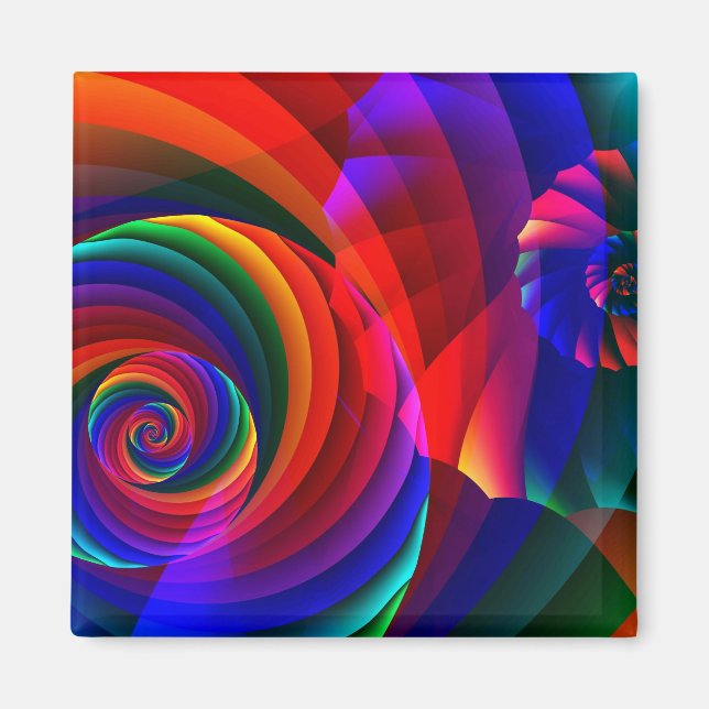 Aimant Couleur 7 Cool Art moderne Abstrait fractal (Devant)