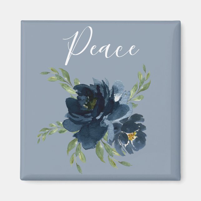 Aimant Couleur Aquarelle bleu foncé Design élégant (Devant)