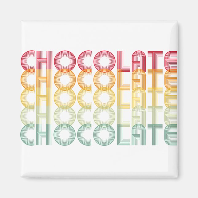 Aimant Couleur arc-en-ciel au chocolat rétro (Devant)