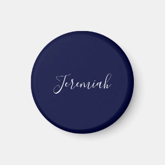Aimant Couleur bleu marine Calligraphie moderne simple de