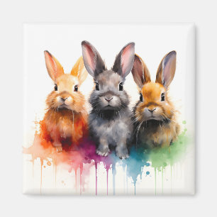 Aimant Couleur d'eau Bunny Trio