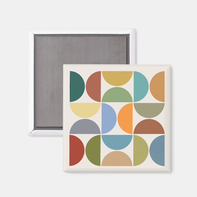 Aimant Couleur des demi-cycles MCM sur Carré crème (Recto/Verso)