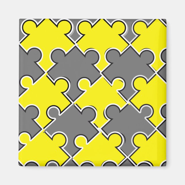 Aimant Couleur des pièces de puzzle de l'année 2021 illum (Devant)