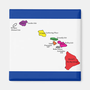 Aimant Couleur d'îles hawaïennes de leurs îles