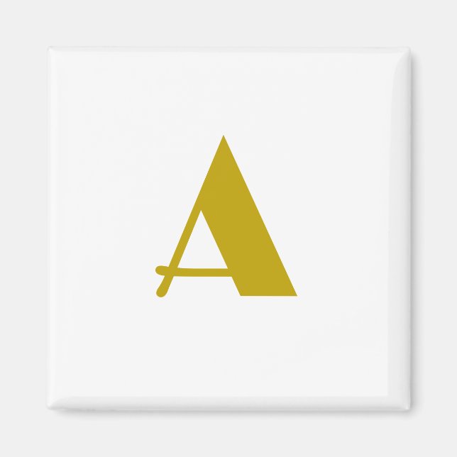 Aimant Couleur or Personnalisé Monogramme Lettre initiale (Devant)