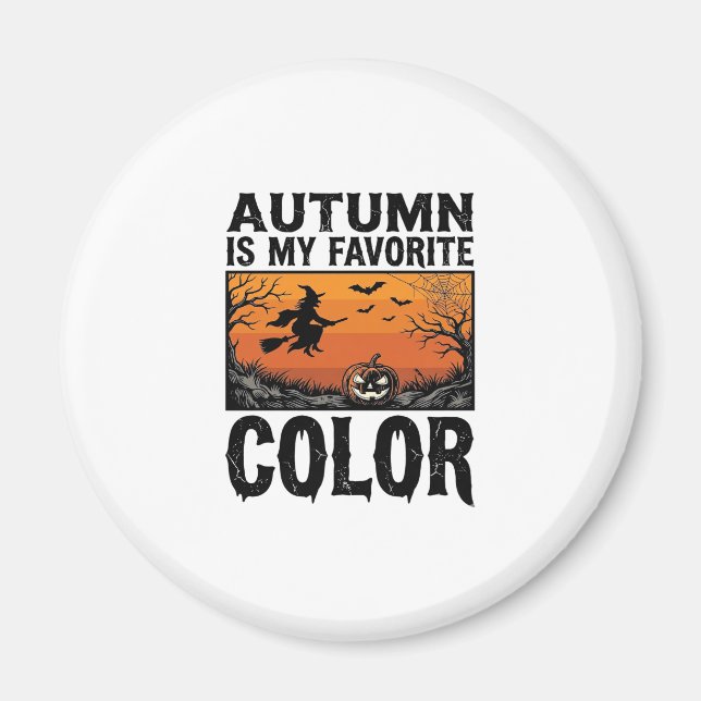 Aimant Couleur préférée d'automne Halloween Citrouille Ve (Devant)