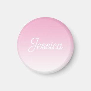 Aimant Couleur rose clair ombrée (modifiable) et votre te