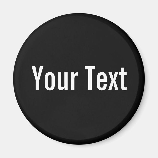 Aimant COULEUR SEULEMENT / noir + votre texte (Devant)