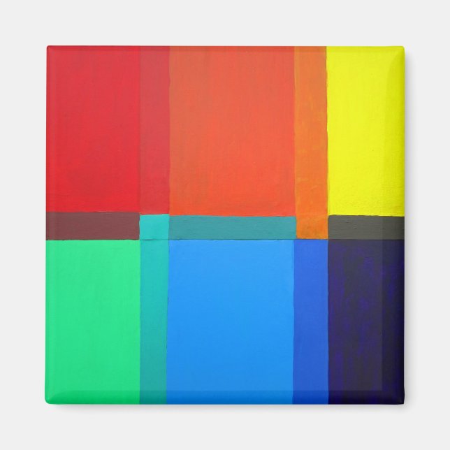 Aimant Couleur tertiaire secondaire primaire. Design abst (Devant)