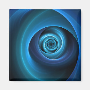 Aimant Couleurs bleu spirale 3D Art Abstrait fractal mode